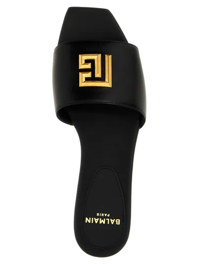 Balmain Dafne Logo-plaque Leather Slides