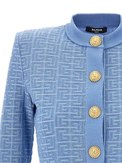 Balmain Pb Labyrinth Knitted Cropped Cardigan