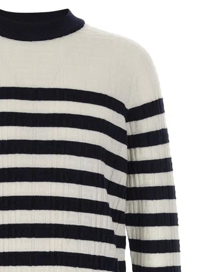 Balmain Embossed Monogram Striped Sweater