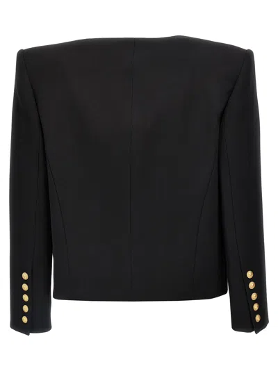 Balmain Boxy Wool Jacket In Black