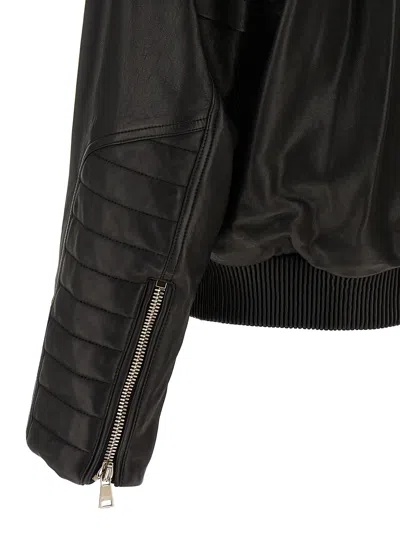 Shop Balmain Layered Leather Jacket