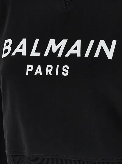 Balmain Women Logo Organic Cotton Cropped Sweatshirt
