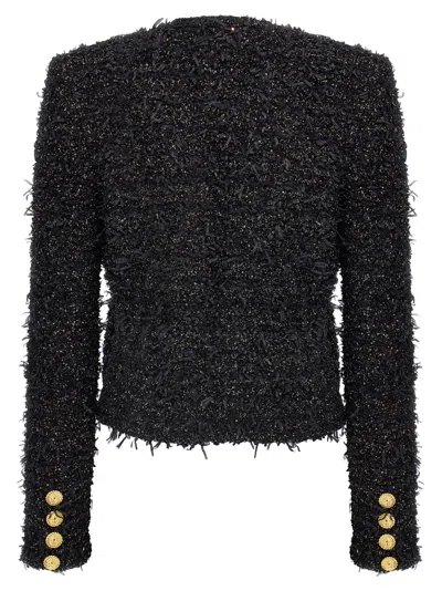 Balmain Black Lurex Tweed Blazer