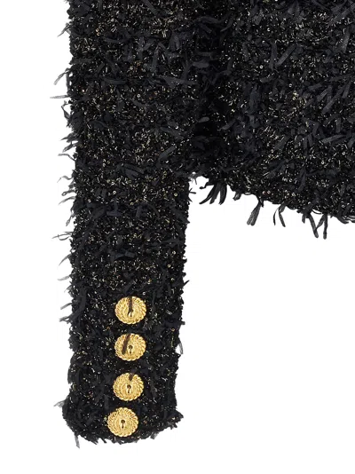 Balmain Black Lurex Tweed Blazer