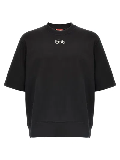 Diesel S-cooling Biologic Cotton Sweatshirt With Metal Oval-d Logo