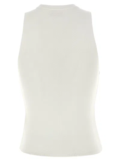 Diesel M-caddix White Top With Oval D Logo Plaque On The Front In Viscose Blend Woman