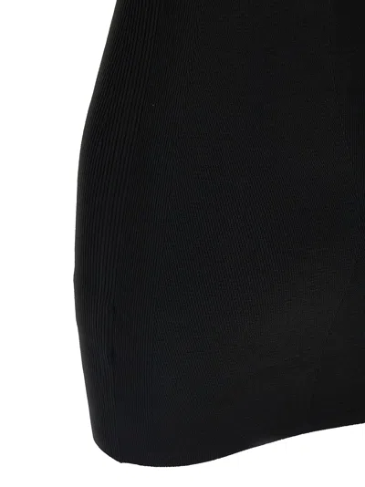 Diesel M-caddix Black Dress With Oval D Logo Plaque On The Front In Viscose Blend Woman