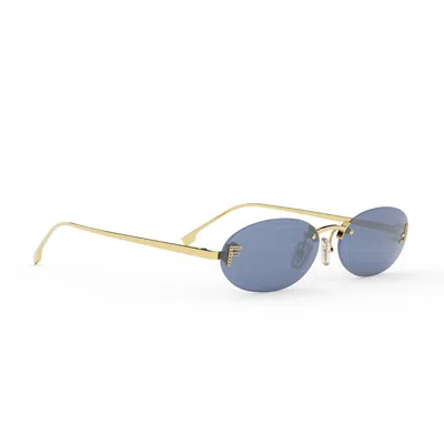 Fendi Rimless Oval-frame Crystal-embellished Gold-tone Sunglasses