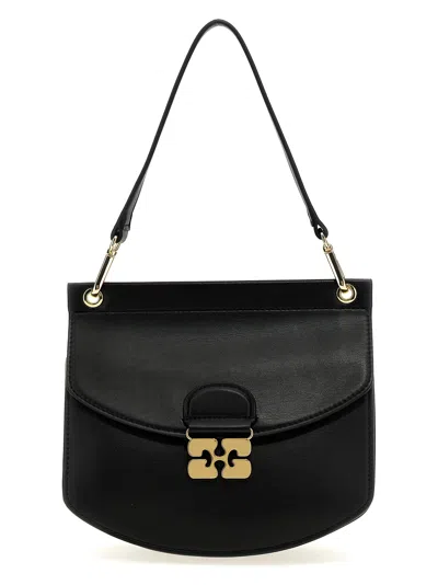 Ganni Small Shoulder Bag With Adjustable Strap And Gold-tone Hardware