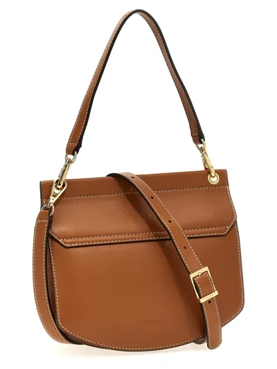 Ganni Small Shoulder Bag Adjustable Strap In Brown