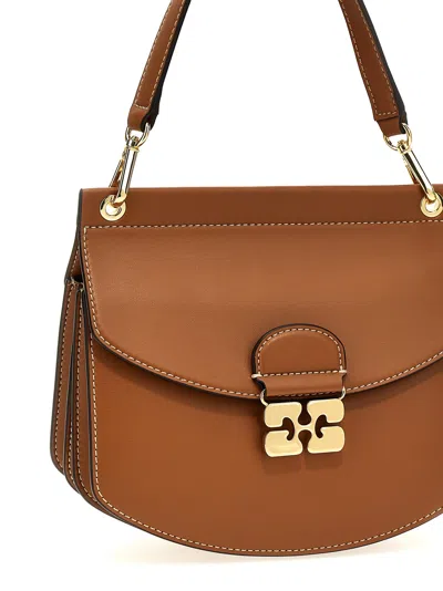 Ganni Small Shoulder Bag Adjustable Strap In Brown