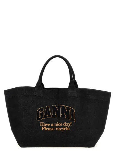 Ganni 'xxl Denim' Shopping Bag