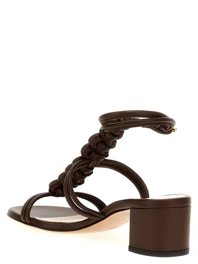 Gianvito Rossi Braided Napa T-strap Sandals