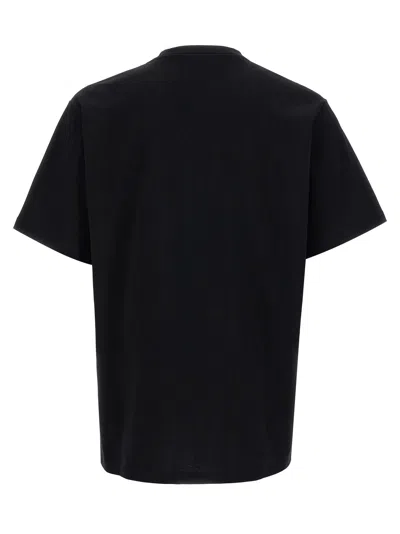 Jw Anderson Black Crewneck T-shirt With Anchor Embroidery On The Front