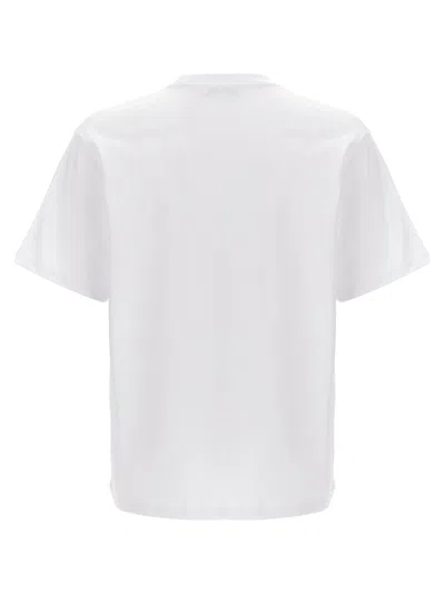 Jw Anderson Men White Crewneck T-shirt With Logo Embroidery On The Front In Cotton Man