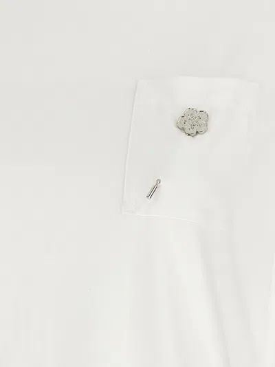 Kenzo 'boke Flower 2,0' White Crewneck T-shirt With Logo Patch On The Front And Logo Lettering On The Rear