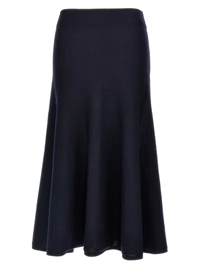 Khaite Mayu Knitted Wool Blend Midi Skirt