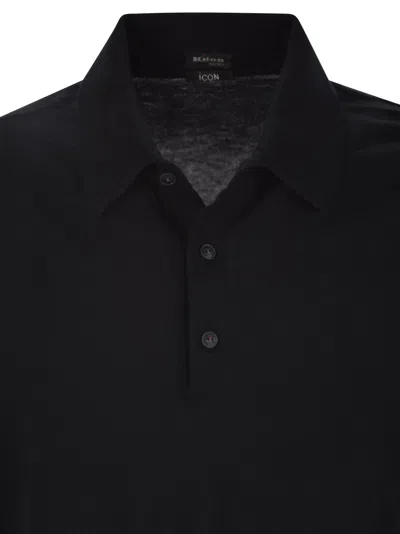Shop Kiton Short Sleeved Cotton Polo Shirt