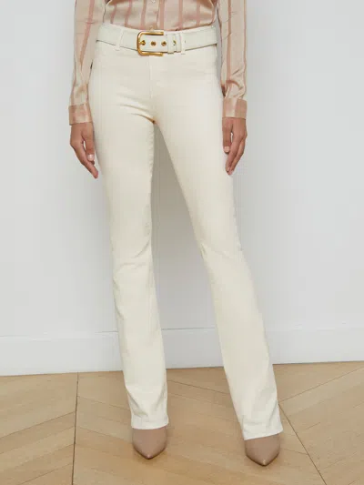 L Agence Selma Coated Bootcut Jean In French Vanilla Coated