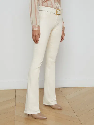 L Agence Selma Coated Bootcut Jean In French Vanilla Coated