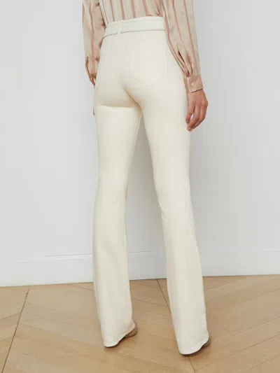 L Agence Selma Coated Bootcut Jean In French Vanilla Coated
