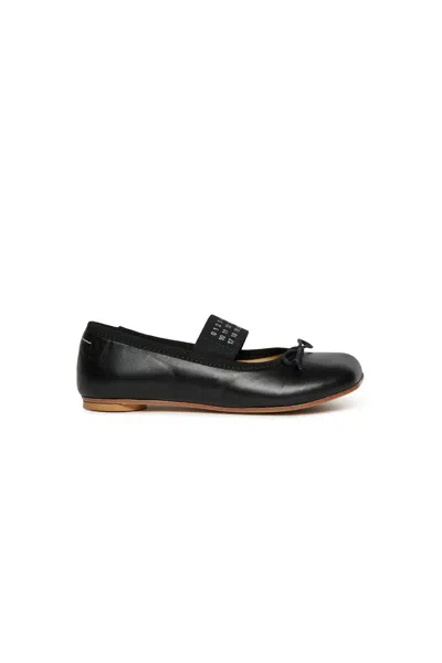 Mm6 Maison Margiela Anatomic Leather Ballerina Shoes In Black