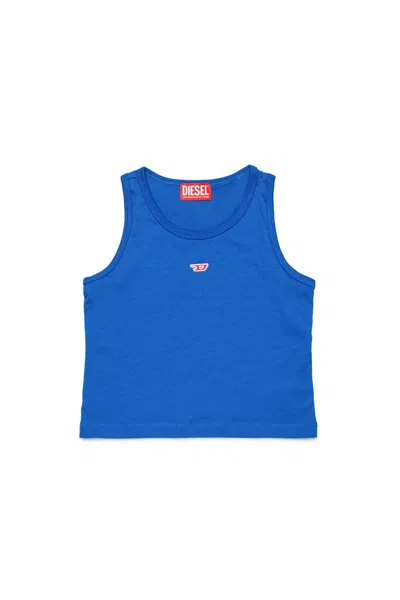 Diesel Sleeveless Top With Patch In Blue