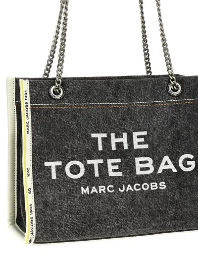 Marc Jacobs The Denim Chain Medium Tote Shoulder Bags Gray