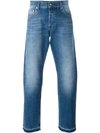 Alexander Mcqueen Blue Denim Frayed Jeans