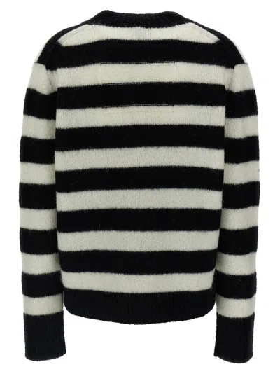 Marc Jacobs Pullover The Striped Brushed Logo Sweater In Black