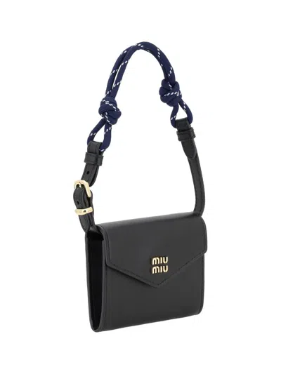 Miu Miu Rope Handle Wallet In Black