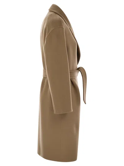 Max Mara Bcollage Double-breasted Coat In Brown
