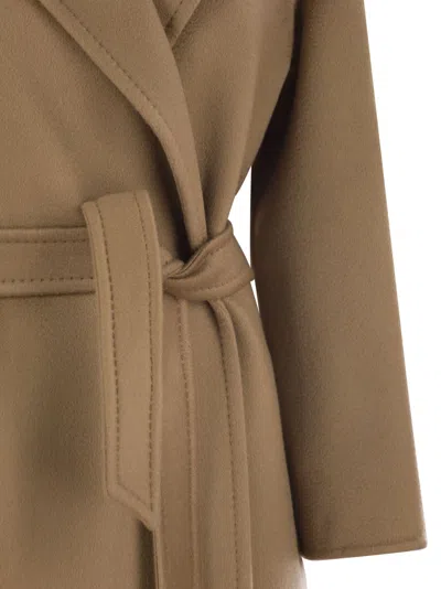 Max Mara Bcollage Double-breasted Coat In Brown