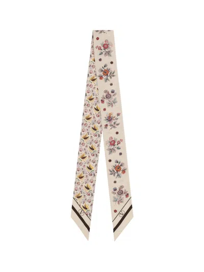 Valentino Floral Scarf In Multicolour