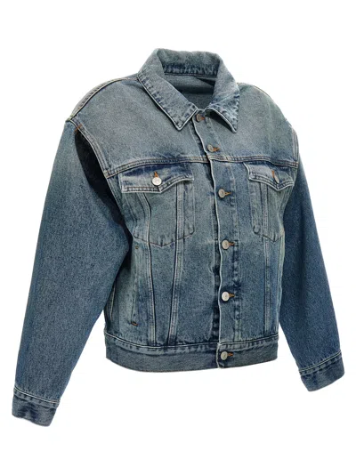 Mm6 Maison Margiela Mm6 By Maison Margiela Cut-out Denim Jacket With Unique Sleeve Details