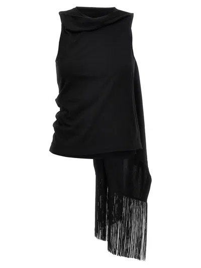 Mm6 Maison Margiela Draped Top In Black