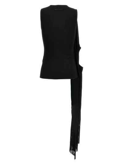 Mm6 Maison Margiela Draped Top In Black