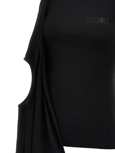Mm6 Maison Margiela Draped Top In Black
