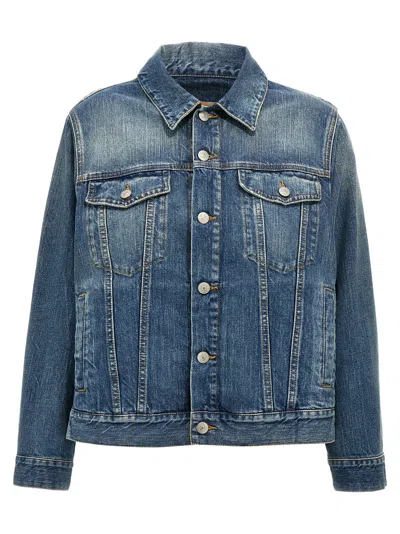 Mm6 Maison Margiela Denim Blue Jacket With A Worn Effect