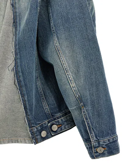 Mm6 Maison Margiela Denim Blue Jacket With A Worn Effect