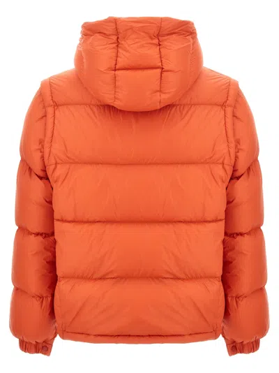 Moncler Orange Logo Patch Jacket In In 1 'cyclone' Down Jacket