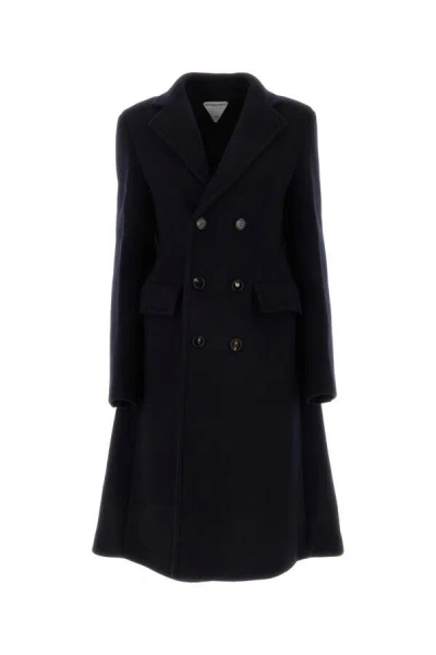 Bottega Veneta Double Wool Cashmere Cape Coat In Blue