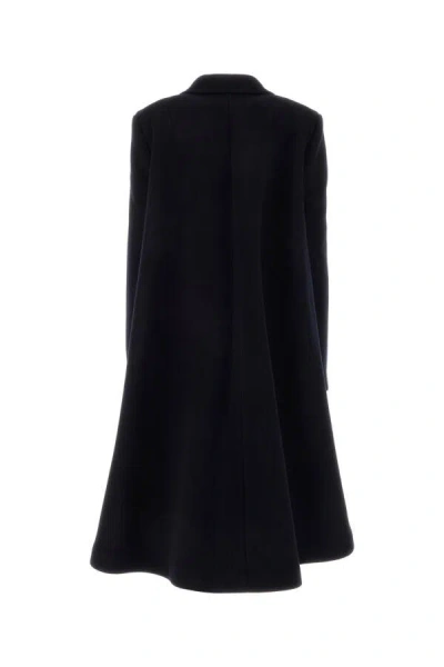 Bottega Veneta Double Wool Cashmere Cape Coat In Blue