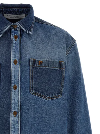 Philosophy Patchwork Denim Shirt