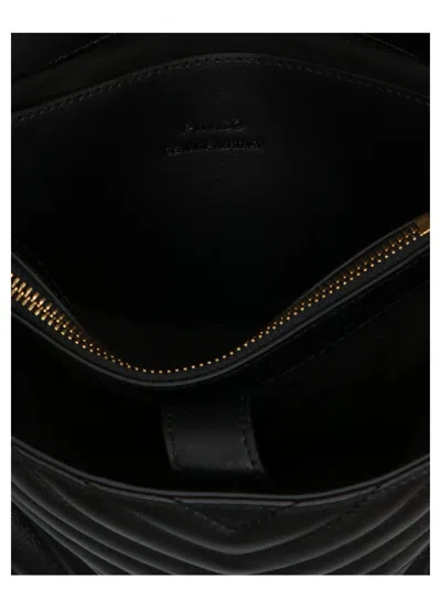 Pinko Large Lady Love Bag Puff Chevron Handbag In Black