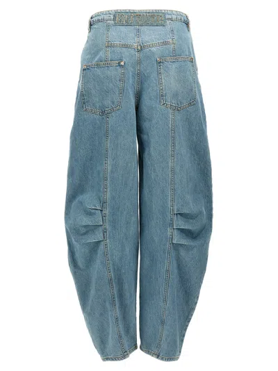 Rotate Birger Christensen Beige Blue Denim Sculptural Design Jeans