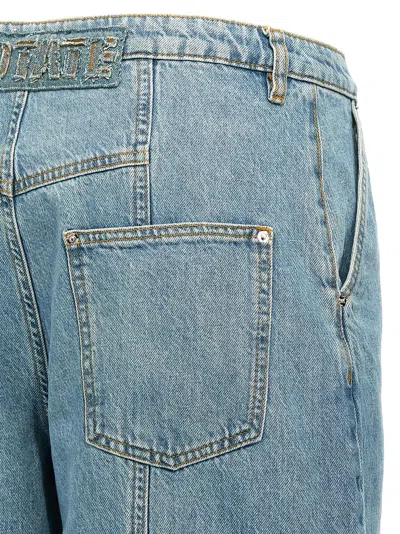 Rotate Birger Christensen Beige Blue Denim Sculptural Design Jeans