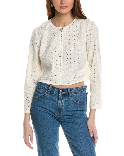 Frame The Chenille Open Stitch Cardigan In White