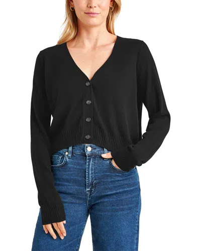 Splendid Georgie Crop V-neck Cardigan In Black