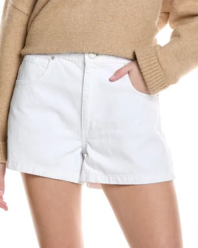 Frame Le Grand Garcon Frayed Denim Shorts In White